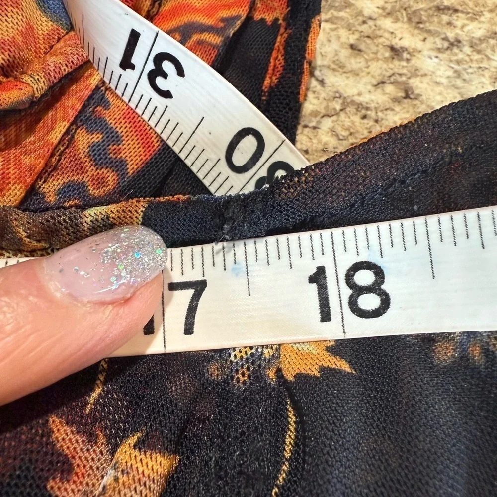 Free People Orange Red Wrap Sleeveless Blouse